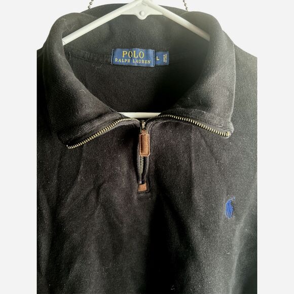 Polo Ralph Lauren Quarter zip Black Pullover size Lg - Picture 3 of 3